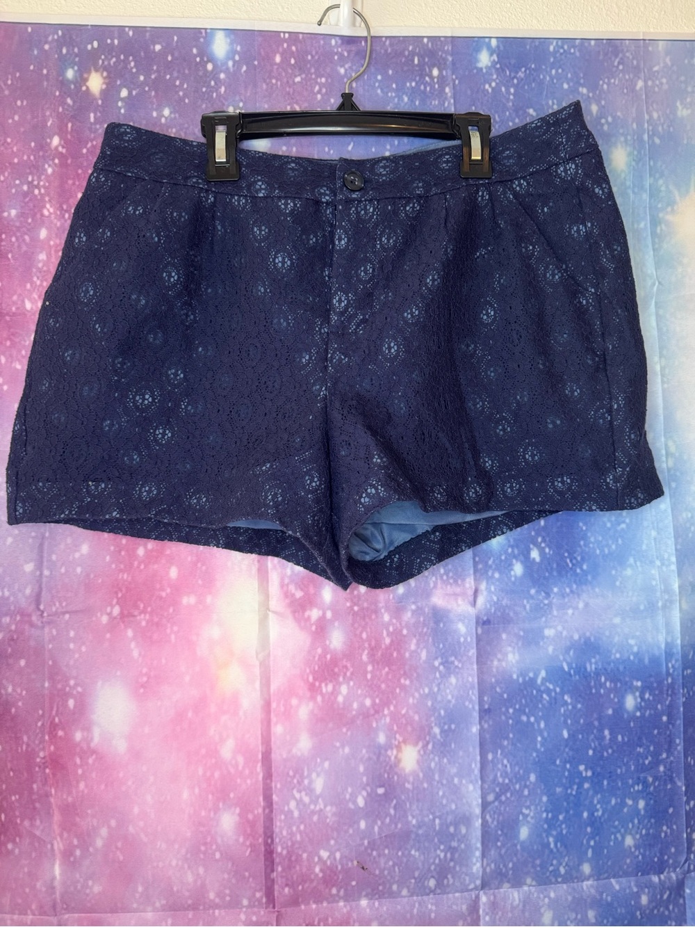 Lauren Conrad blue eyelet shorts